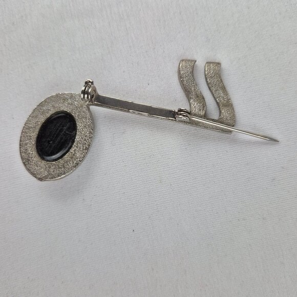 "Black Diamond" Made From Coal Musical Note Brooch Pin Made in West Virginia - Picture 12 of 16